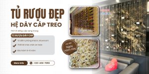 Tủ rượu đẹp bằng dây cáp - treo rượu độc đáo sang trọng